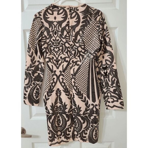 Sexy Sequin Long Sleeve Club Bodycon Party Mini Dress SIZE XS NEW WITH TAGS - Picture 8 of 13